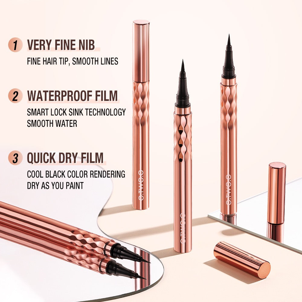 OEM Cosmetics China Gold Liquid Eyeliner Pen Superfine Brush Tip Lasting Waterproof Gel Eye Makeup