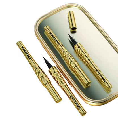 Wholesale Customized Logo Gold Liquid Eyeliner Pen Superfine Brush Tip Lasting Waterproof Gel Eye Makeup