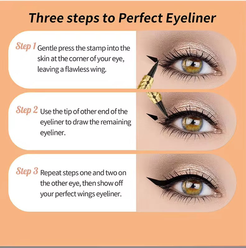 Wholesale Customized Logo Gold Liquid Eyeliner Pen Superfine Brush Tip Lasting Waterproof Gel Eye Makeup
