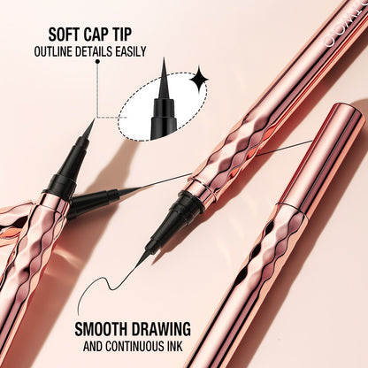 OEM Cosmetics China Gold Liquid Eyeliner Pen Superfine Brush Tip Lasting Waterproof Gel Eye Makeup