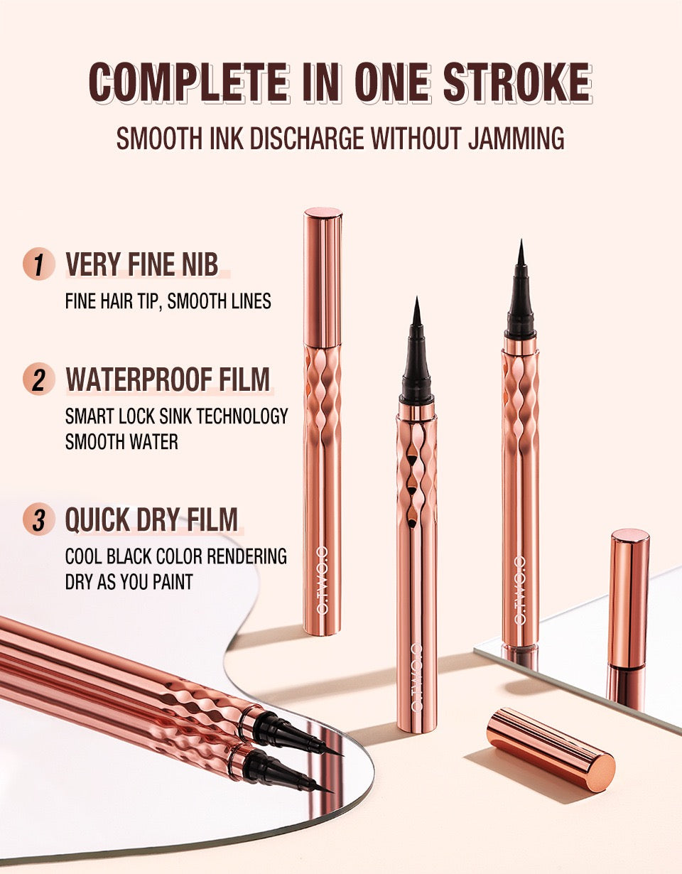 OEM Cosmetics China Gold Liquid Eyeliner Pen Superfine Brush Tip Lasting Waterproof Gel Eye Makeup