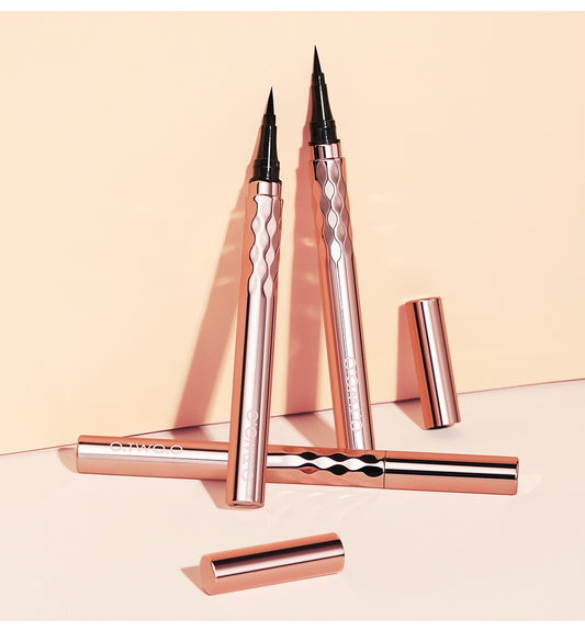 OEM Cosmetics China Gold Liquid Eyeliner Pen Superfine Brush Tip Lasting Waterproof Gel Eye Makeup