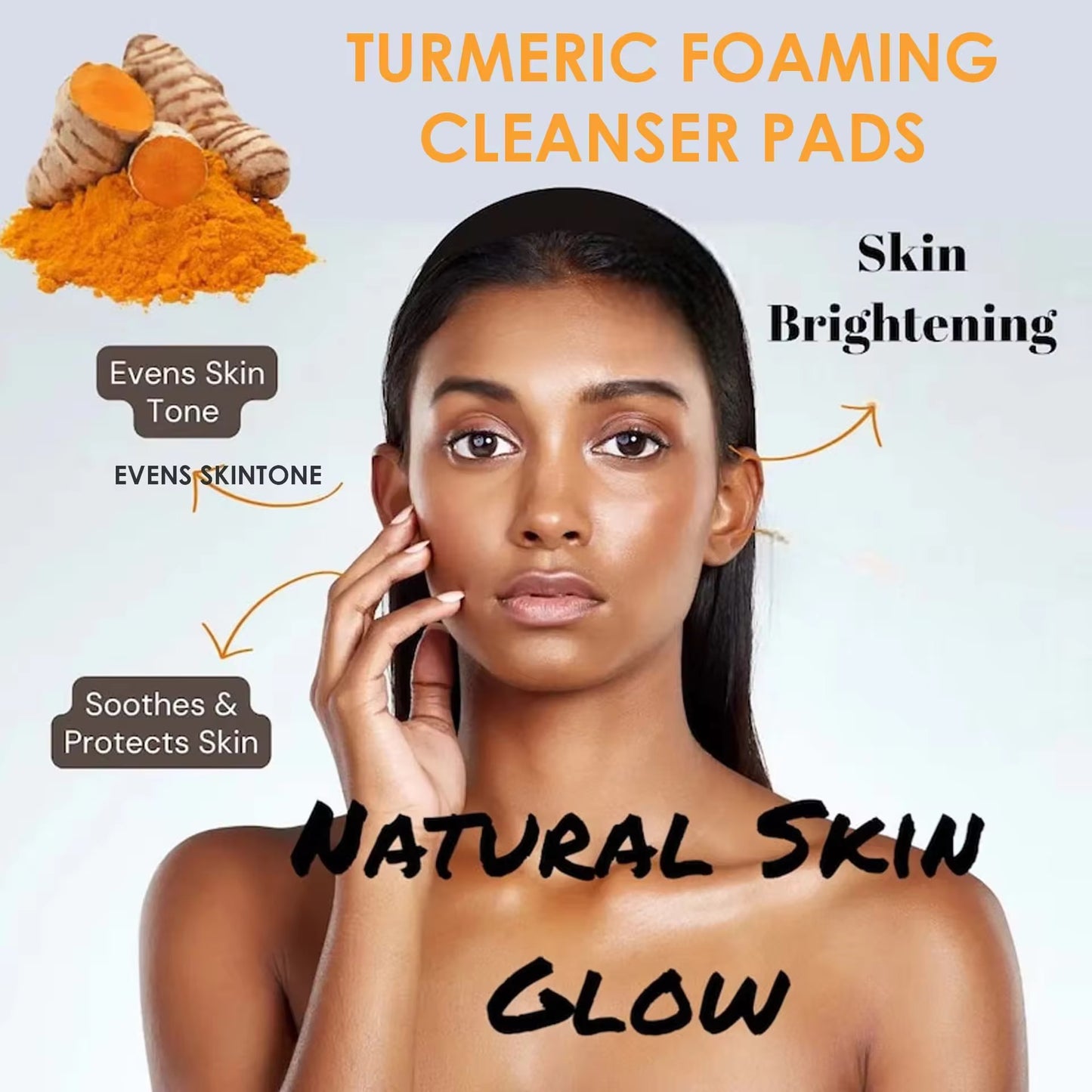 OEM/ODM Herbal Stock Kojic Acid Cleansing Pads 40pads Gentle Exfoliating Cotton Sheet with Turmeric for Facial Care