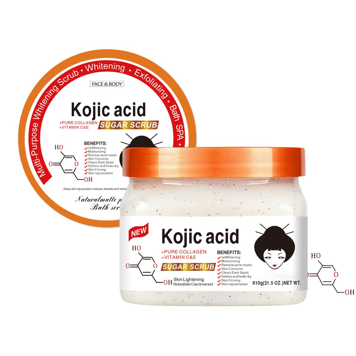 Cross-Border Foreign Trade Full English Body Scrub Gentle Exfoliating Sugar Bath Salt Cream for Salt and Sugar Bath
