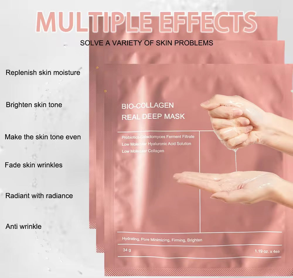 OEM Private label Moisturizing Hydrating Overnight Sleeping Sheet Real Deep Female Whitening Bio Collagen Deep Face Mask