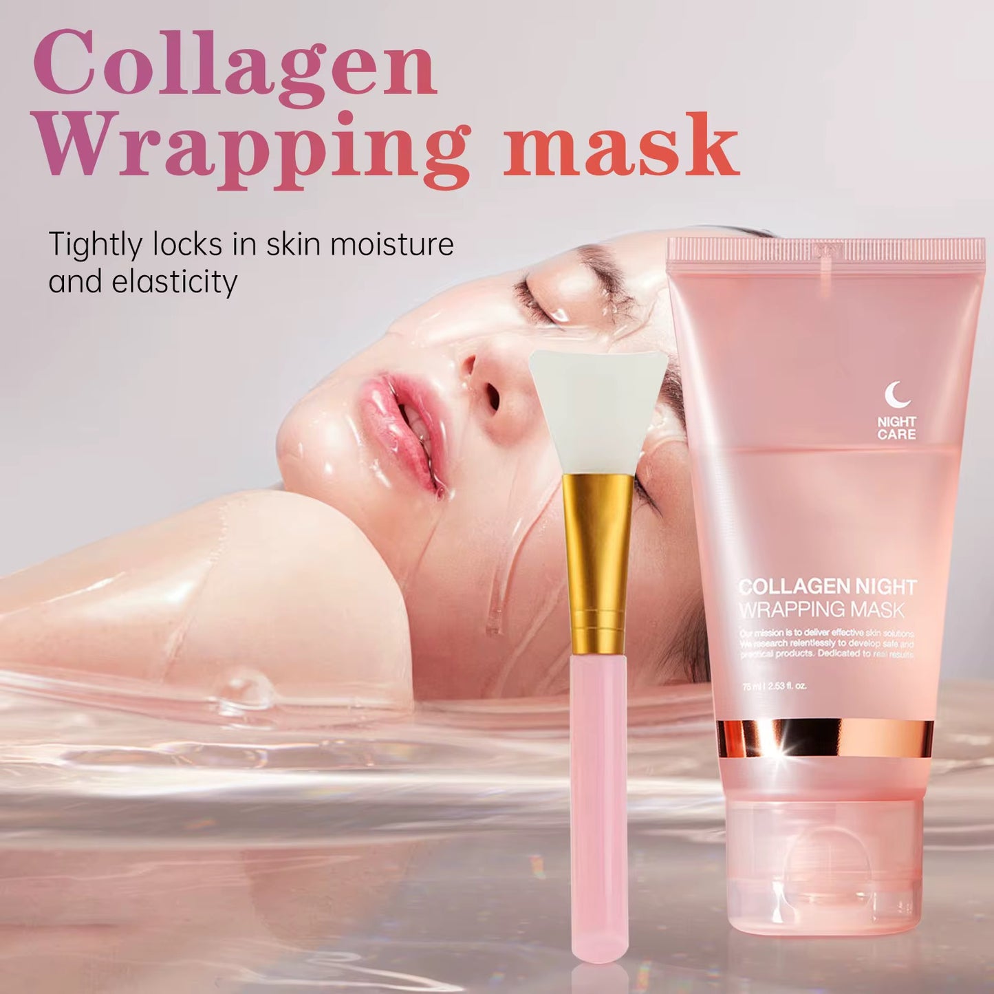 OEM Collagen Mask Night Wrapping Face Mask Beauty Skin Tightens Anti Aging Overnight Moisturizing Peel Off Sleeping Facial Mask