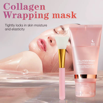OEM Collagen Mask Night Wrapping Face Mask Beauty Skin Tightens Anti Aging Overnight Moisturizing Peel Off Sleeping Facial Mask