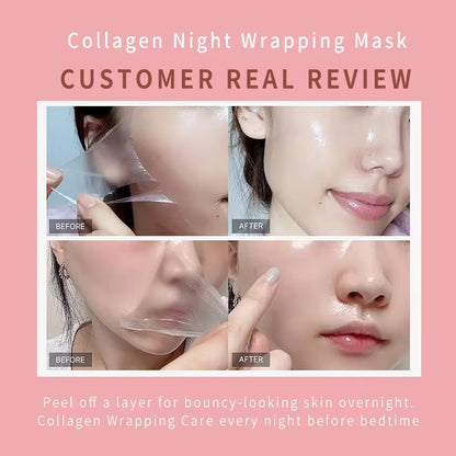 OEM Collagen Mask Night Wrapping Face Mask Beauty Skin Tightens Anti Aging Overnight Moisturizing Peel Off Sleeping Facial Mask