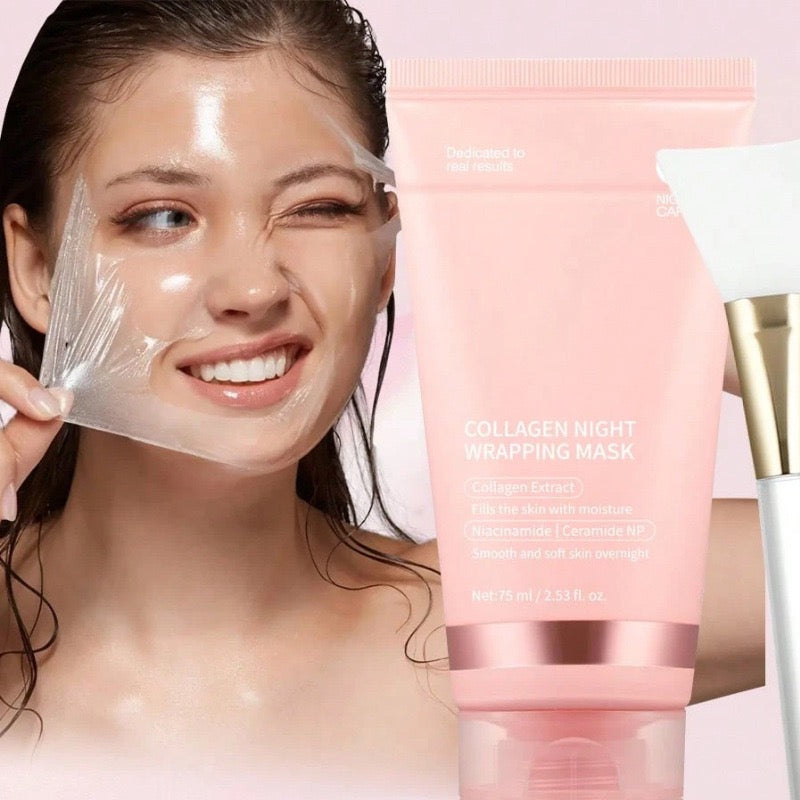OEM Collagen Mask Night Wrapping Face Mask Beauty Skin Tightens Anti Aging Overnight Moisturizing Peel Off Sleeping Facial Mask