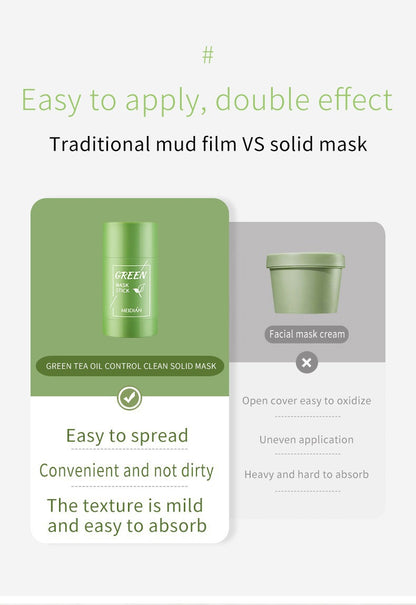 Green Mask Sticks Oil Control Acne Clearing Mud Mask Moisturizing Blackhead Fine Pores Skin Care Purple Clay Mask