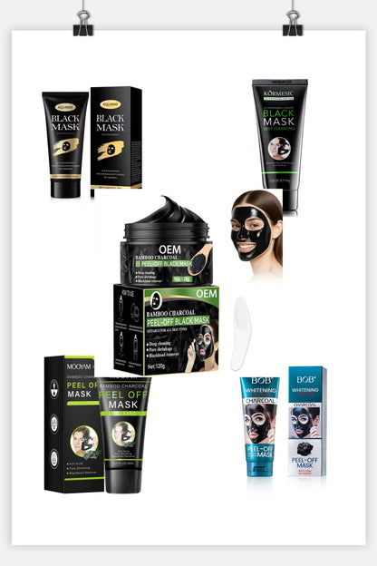 OEM/ODM Blackhead Remover Deep Cleaning Oil Control Facial Mask Hot Sale Popular Bamboo Charcoal Black Peel Off Mud Face Mask