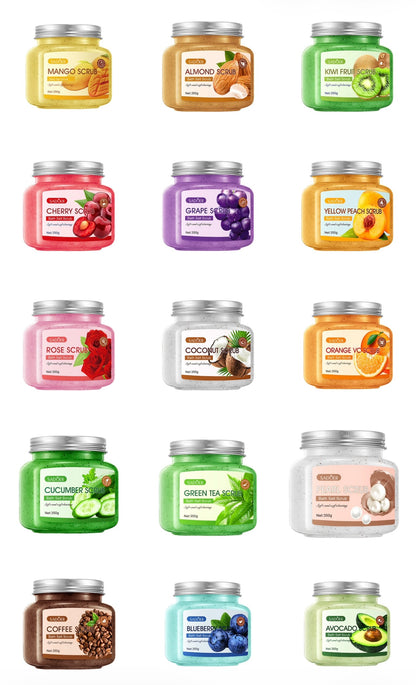 Hot Factory Wholesale SADOER Avocado Scrub Fruit Bath Salt Exfoliating Exfoliating Dead Skin Moisturizing Brightening Skin 350g