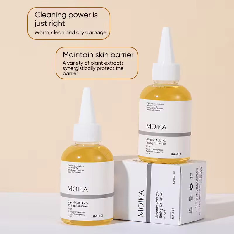 Hot Wholesale OEM/ODM Customized 7% Glycolic Acid Toner Fruit Acid Exfoliating Serum Soothing Brightening Beauty Skin Care