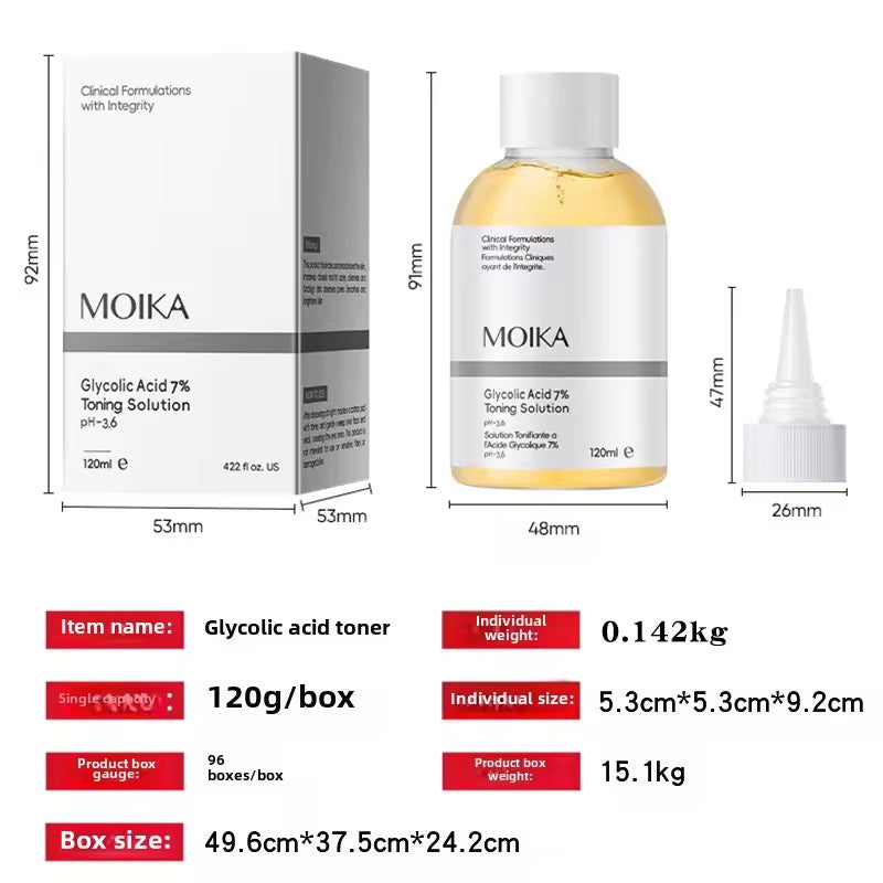 Hot Wholesale OEM/ODM Customized 7% Glycolic Acid Toner Fruit Acid Exfoliating Serum Soothing Brightening Beauty Skin Care