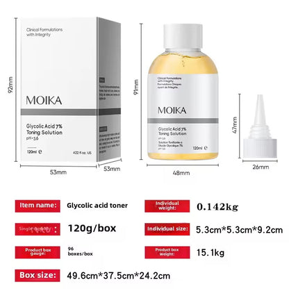 Hot Wholesale OEM/ODM Customized 7% Glycolic Acid Toner Fruit Acid Exfoliating Serum Soothing Brightening Beauty Skin Care