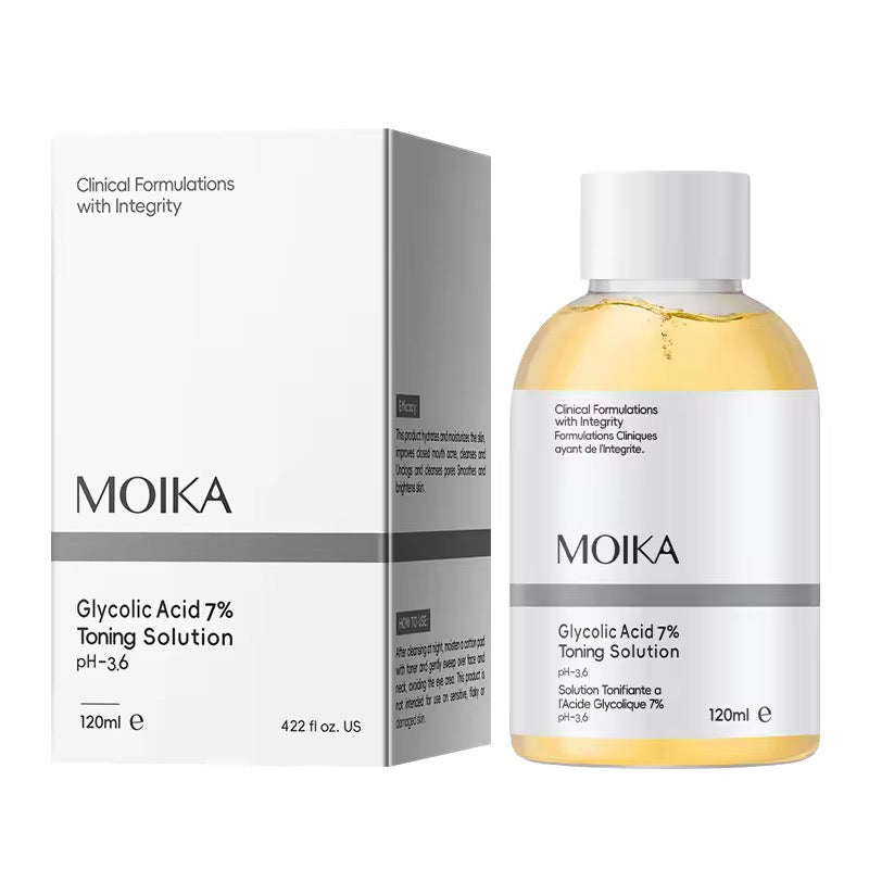 Hot Wholesale OEM/ODM Customized 7% Glycolic Acid Toner Fruit Acid Exfoliating Serum Soothing Brightening Beauty Skin Care