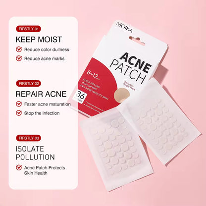 MOIKA Herbal Hydrocolloid Salicylic Acid Acne Patches Pimple Whitehead Facial Acne Removal 36 Patches Boxed for Wholesale