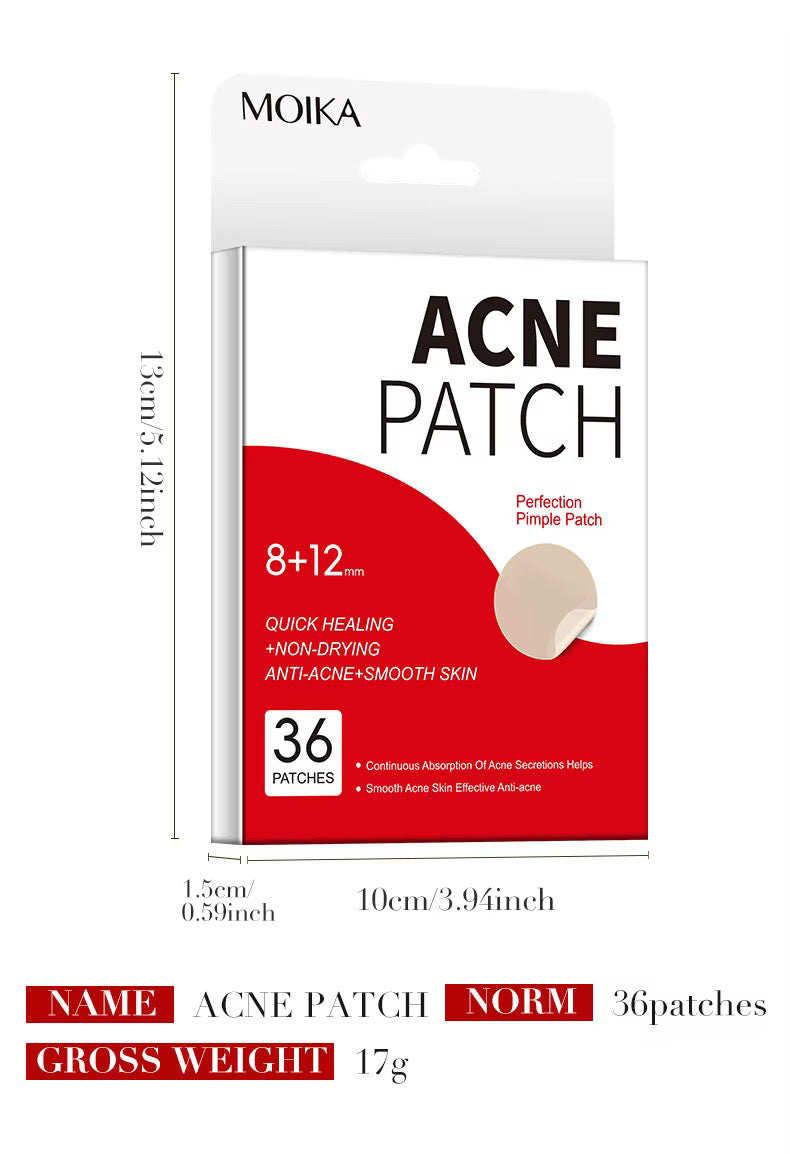 MOIKA Herbal Hydrocolloid Salicylic Acid Acne Patches Pimple Whitehead Facial Acne Removal 36 Patches Boxed for Wholesale
