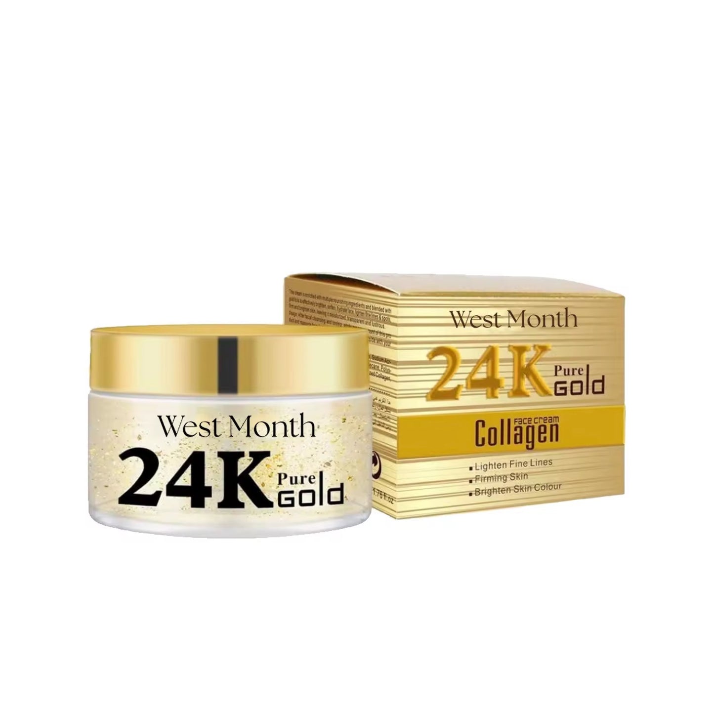 Wholesale Customization West Month 24K Gold Foil Anti-Aging Facial Moisturizing & Hydrating Skin Care Cream for All Skin Types