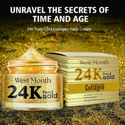 Wholesale Customization West Month 24K Gold Foil Anti-Aging Facial Moisturizing & Hydrating Skin Care Cream for All Skin Types