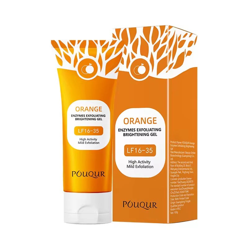 Hot OEM/ODM Orange Enzyme 100g Exfoliating Gel Facial Wash Deep Cleansing Cleanser Scrub Dead Skin Removal Cream
