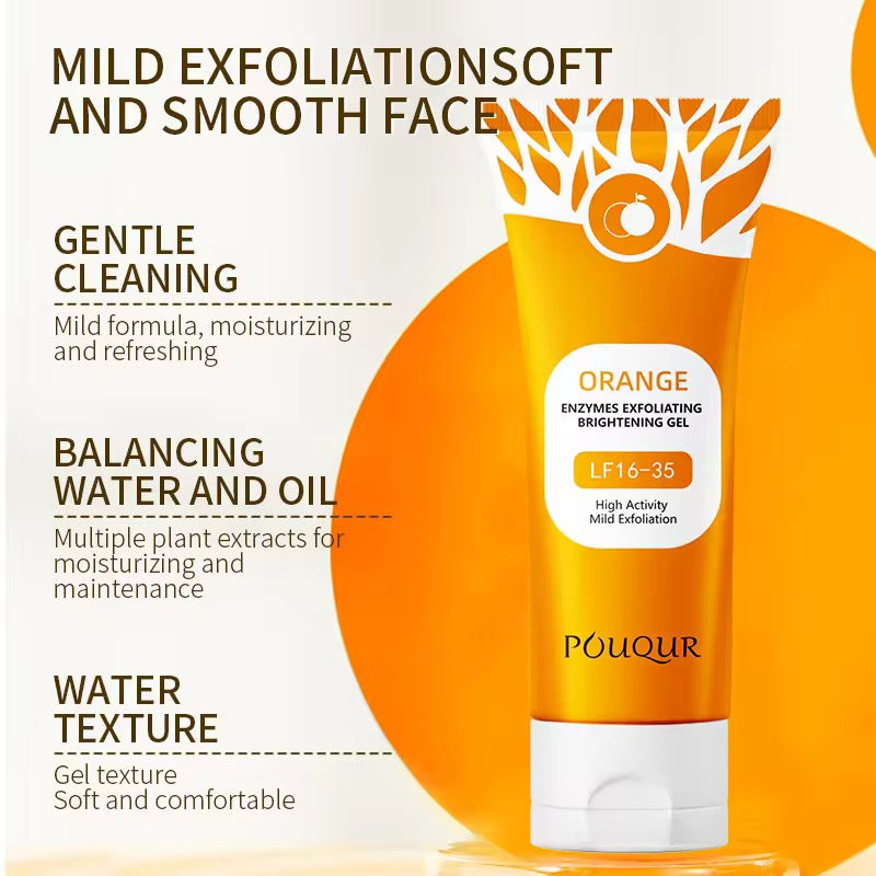 Hot OEM/ODM Orange Enzyme 100g Exfoliating Gel Facial Wash Deep Cleansing Cleanser Scrub Dead Skin Removal Cream