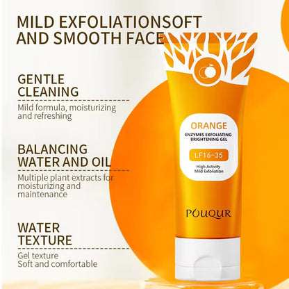 Hot OEM/ODM Orange Enzyme 100g Exfoliating Gel Facial Wash Deep Cleansing Cleanser Scrub Dead Skin Removal Cream