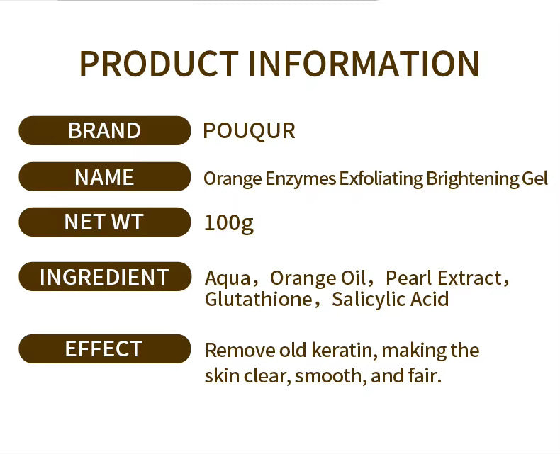 Hot OEM/ODM Orange Enzyme 100g Exfoliating Gel Facial Wash Deep Cleansing Cleanser Scrub Dead Skin Removal Cream
