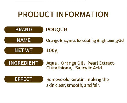 Hot OEM/ODM Orange Enzyme 100g Exfoliating Gel Facial Wash Deep Cleansing Cleanser Scrub Dead Skin Removal Cream