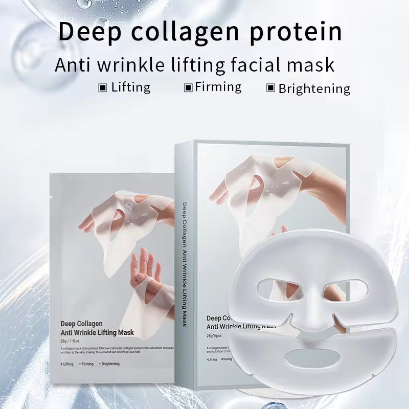 OEM Wholesale 5 Pieces Per Box Deep Collagen Anti Wrinkle Lifting Mask Hydrating Pore Minimizing Firming for Face Care