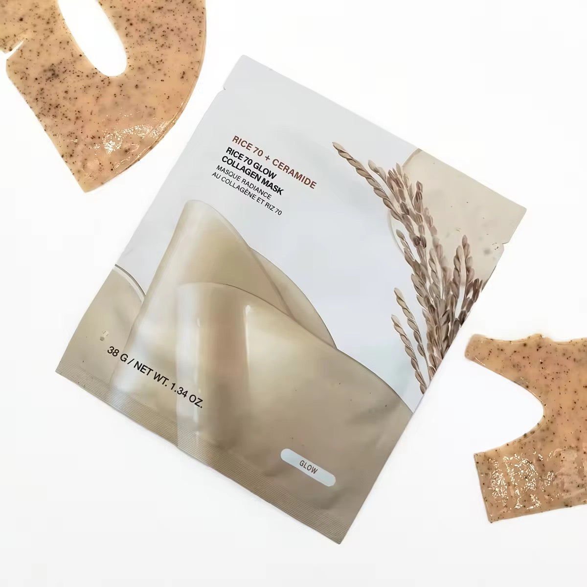 OEM newly launched rice collagen facial mask, 4 pieces/box, moisturizing, soothing, firming, pores, anti-aging for women's skin