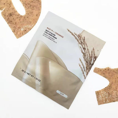 OEM newly launched rice collagen facial mask, 4 pieces/box, moisturizing, soothing, firming, pores, anti-aging for women's skin