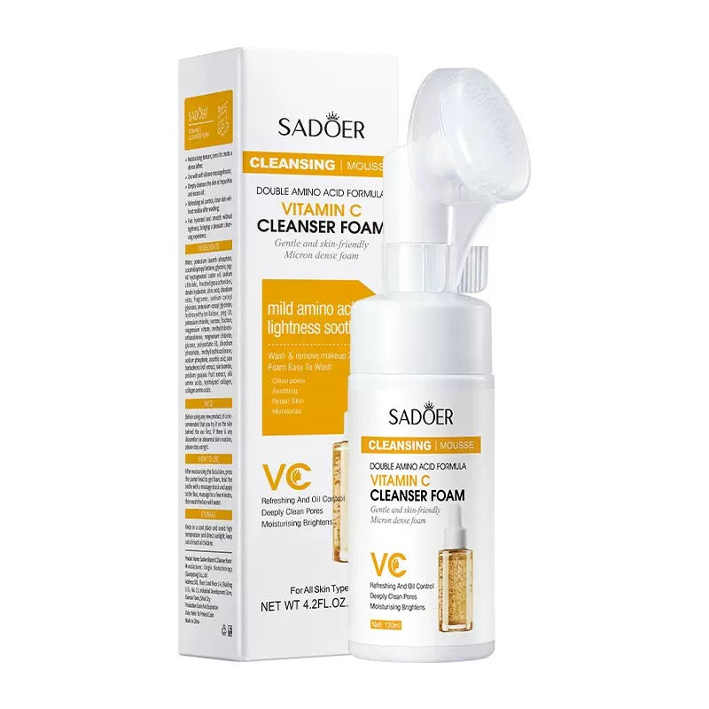 Custom OEM Deep Oil Control Acne Removing Cleanser with Brush Foam Facial Cleanser 120ml Mild Pore Cleaning Facial Care Mousse