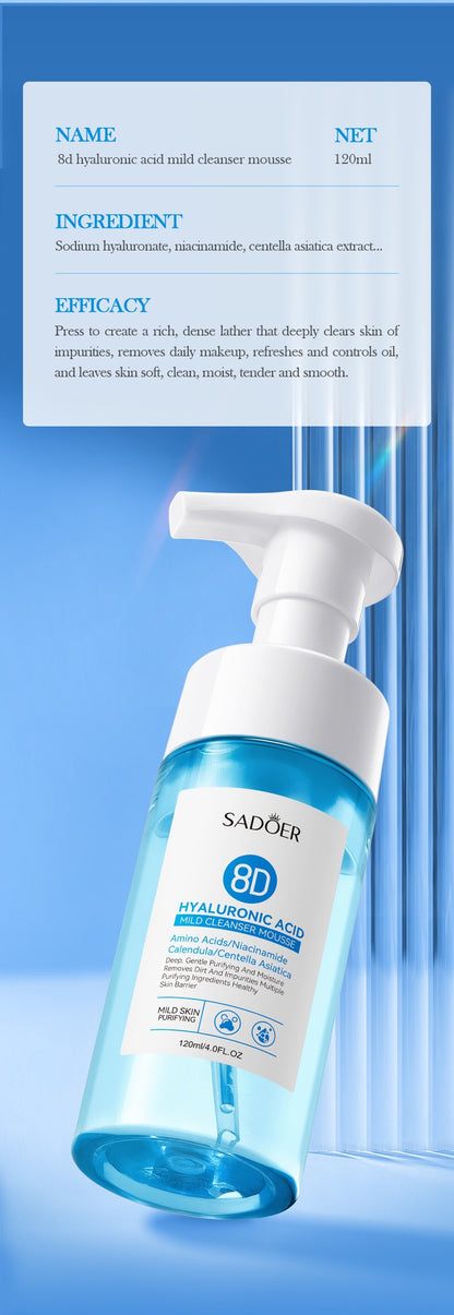 Custom OEM Deep Oil Control Acne Removing Cleanser with Brush Foam Facial Cleanser 120ml Mild Pore Cleaning Facial Care Mousse