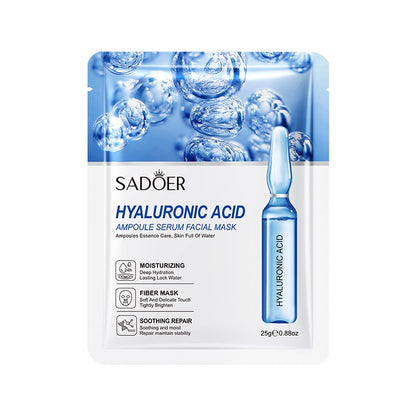 Organic Herbal Facial Mask Sheet Vitamin C 24K Gold Hyaluronic Acid Whitening Invisible Collagen Crystal Skin Care