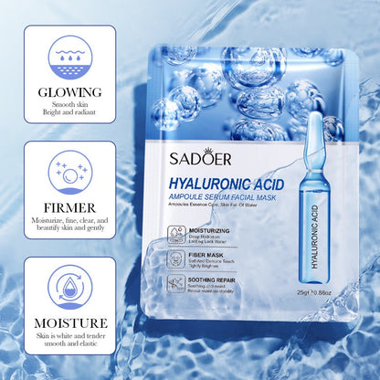Organic Herbal Facial Mask Sheet Vitamin C 24K Gold Hyaluronic Acid Whitening Invisible Collagen Crystal Skin Care
