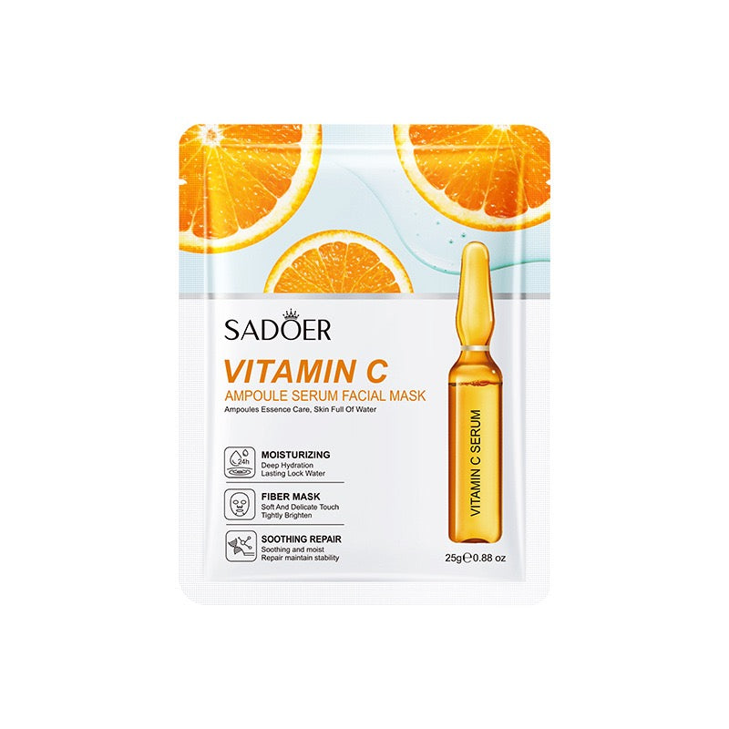 Organic Herbal Facial Mask Sheet Vitamin C 24K Gold Hyaluronic Acid Whitening Invisible Collagen Crystal Skin Care