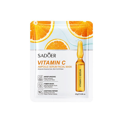 Organic Herbal Facial Mask Sheet Vitamin C 24K Gold Hyaluronic Acid Whitening Invisible Collagen Crystal Skin Care