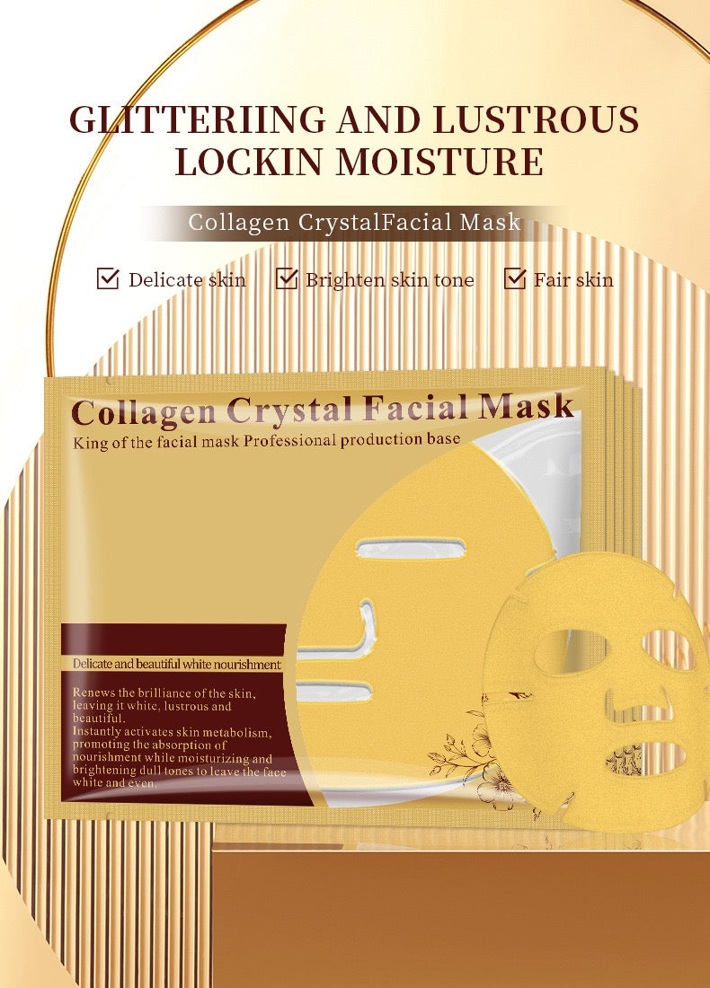 Bio Collagen Seaweed Hydrogel Sheet Mask Overnight Anti-Aging Hydrating Moisturizer Vegan Gold Stamping Private Label OEM Jumbo