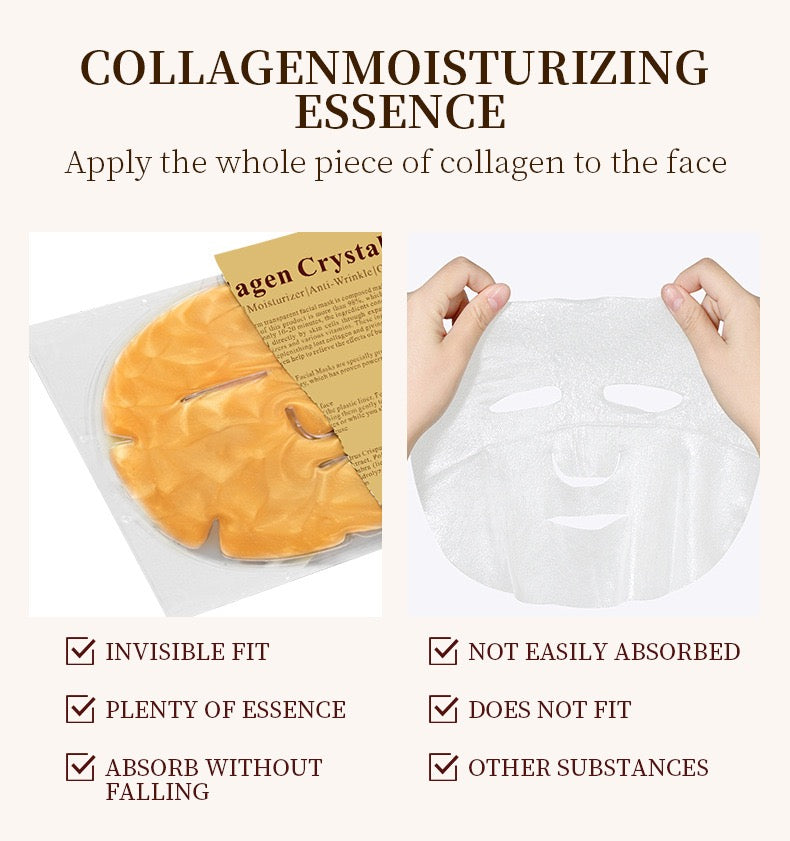 Bio Collagen Seaweed Hydrogel Sheet Mask Overnight Anti-Aging Hydrating Moisturizer Vegan Gold Stamping Private Label OEM Jumbo