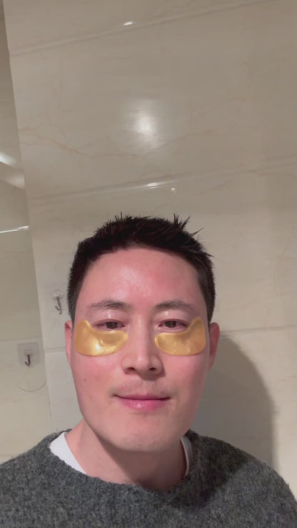 Luxury Collagen 24k Gold Eye Mask and Forehead Gel Crystal Collagen Gold Patch Antiwrinkle Hydrogel Under Eye Patches Mask